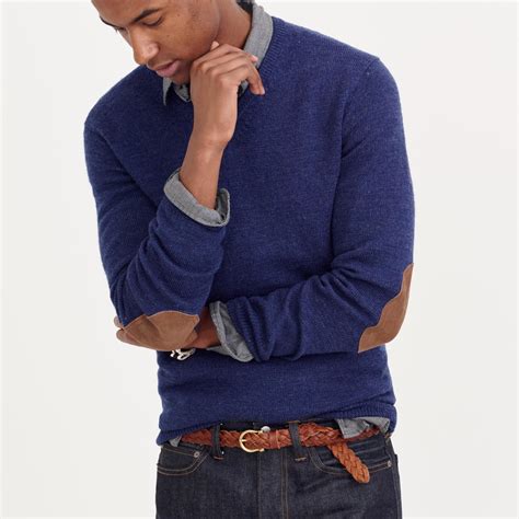 men's jumper with elbow patches.